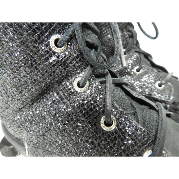 Sperry Women's 10 M Top Sider Hikerfish Black Glitter Boat Boots #9173683 - Picture 7 of 12